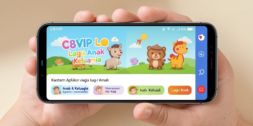 Tampilan antarmuka C8VIP yang menarik dan ramah anak.