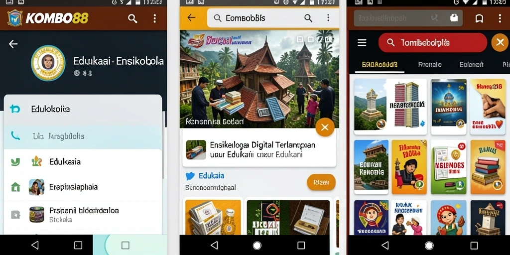 Tampilan antarmuka aplikasi KOMBO88 yang interaktif dan user-friendly.