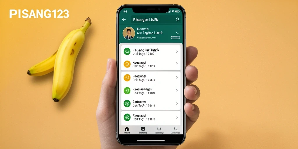 Antarmuka PISANG123 menunjukkan fitur cek tagihan listrik yang sederhana dan efektif.