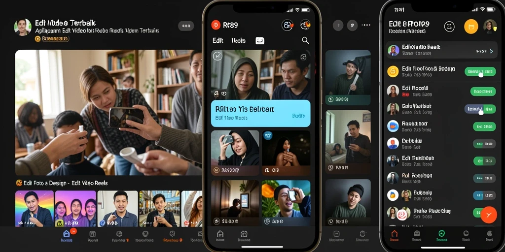 Antarmuka pengguna <strong>RR89</strong> dengan fitur editing video reels yang menarik.